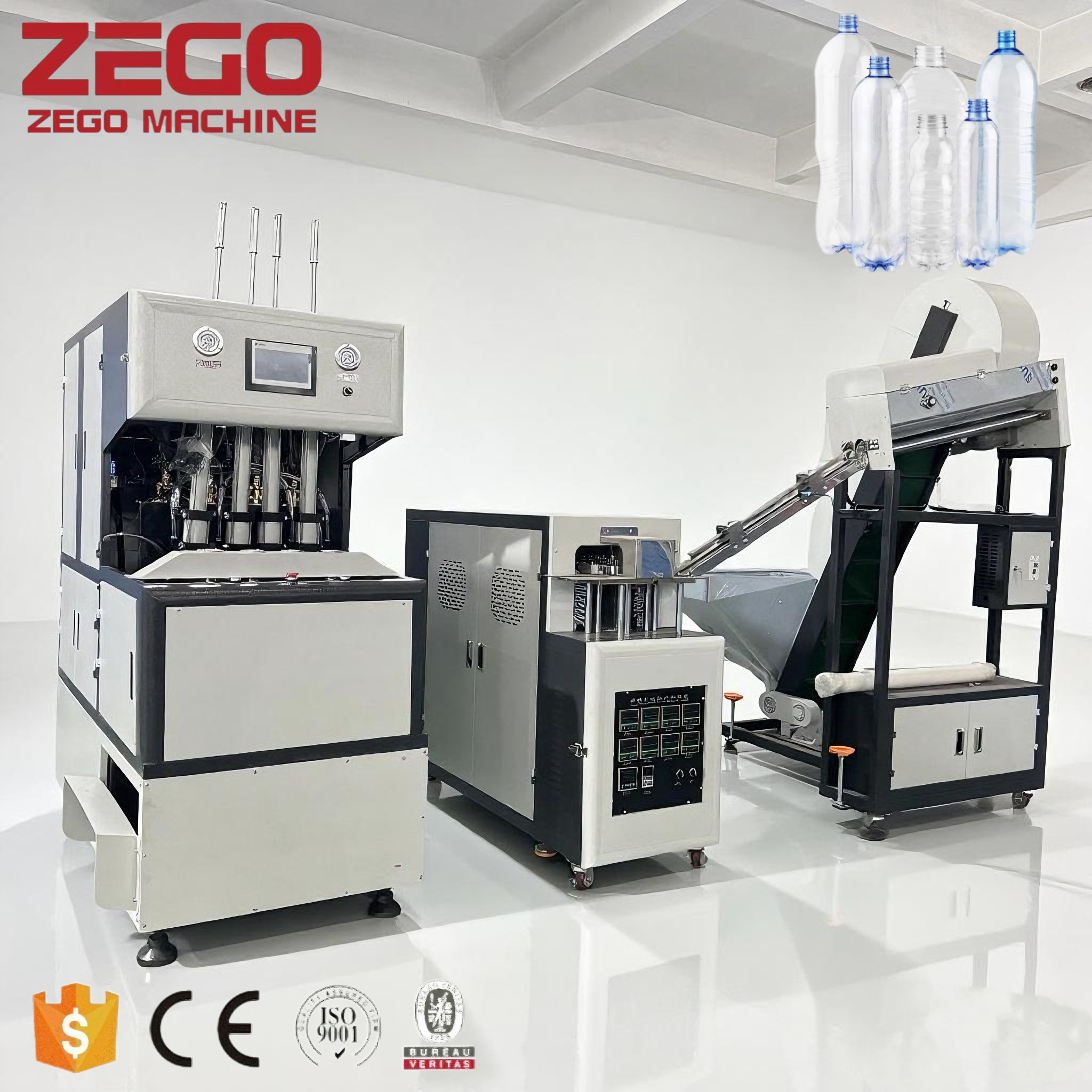 High quality 2300BPH 4 cavity semi automatic bottle blowing machine for 2L bottle 