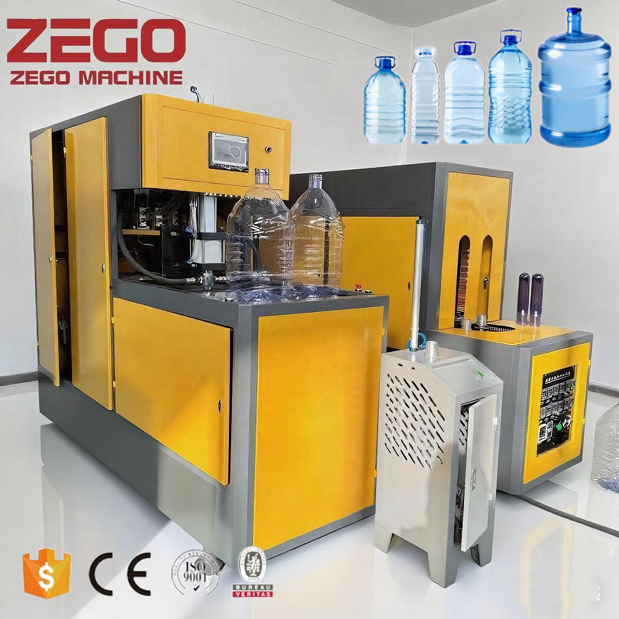 Precise 100BPH 5-Gallon Semi-Automatic PET Bottle Blow Molding Machine Plc Controlled Bottle Making Machine