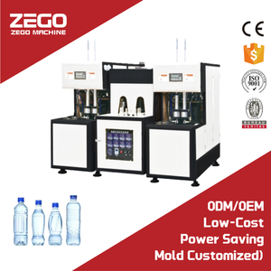 2 Blower 100ml-2000ml Blowing Machine for Plastic Bottle 4Cavity Semi Automatic PET Plastic Bottle Making Machine